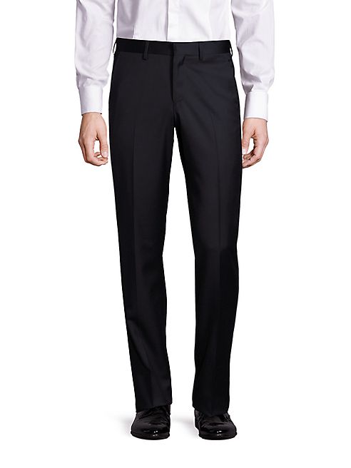 Emporio Armani - Straight-Leg Virgin Wool Tuxedo Dress Pants