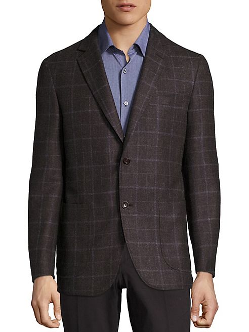 Pal Zileri - Modern-Fit Windowpane Virgin-Wool Sportcoat