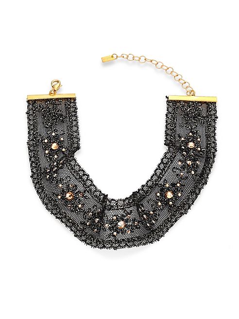 Chan Luu - Crystal & Metallic Lace Choker