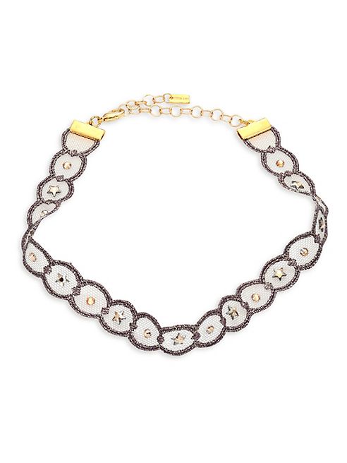 Chan Luu - Metallic Ribbon & Crystal Choker