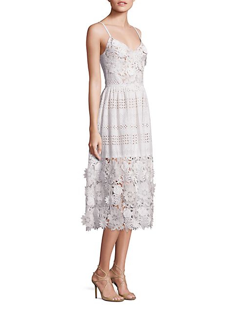 Prabal Gurung - Spaghetti Strap Eyelet Cotton Dress