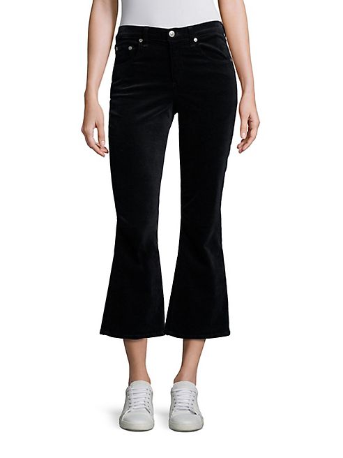 rag & bone/JEAN - Cropped Flare Velvet Jeans