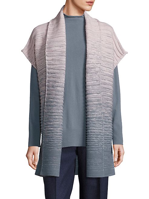 Lafayette 148 New York - Merino Wool & Cashmere Rib-Knit Ombre Cardigan