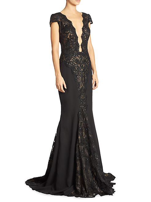 Berta - Lace Illusion Gown