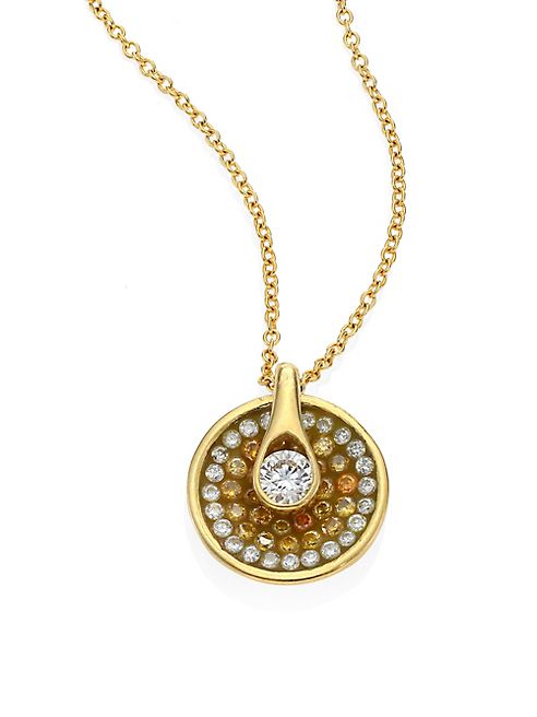 Plevé - Opus Diamond & 18K Yellow Gold Round Pendant Necklace