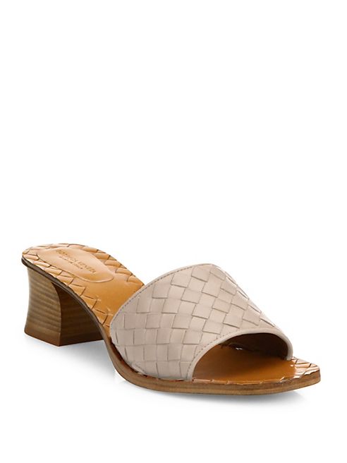 Bottega Veneta - Intrecciato Leather Block Heel Mules