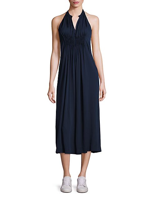 Diane von Furstenberg - Tatianna Silk Pleated Halter Jumpsuit