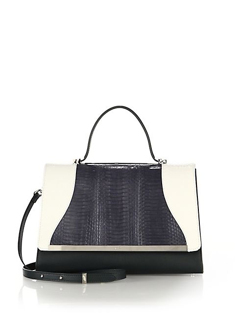 Khirma New York - Oxy Mini Snakeskin & Leather Satchel