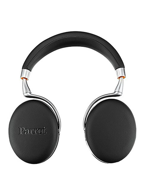 Parrot - Zik 3 Black Leather-Grain Headphones and Wireless Charger