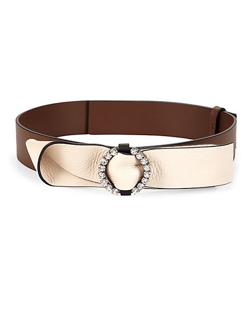 Marni - Embellished Bow Leather Belt