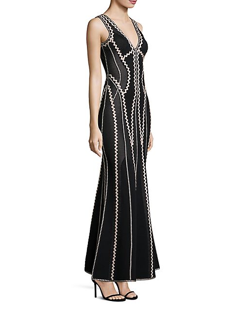 Herve Leger - Knit Patterned Gown