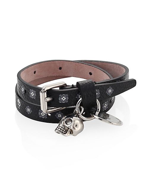 Alexander McQueen - Foulard Leather Double Wrap Bracelet