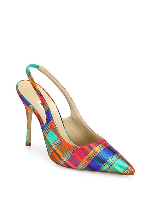 Manolo Blahnik - Allura Multicolor Stripe Slingbacks