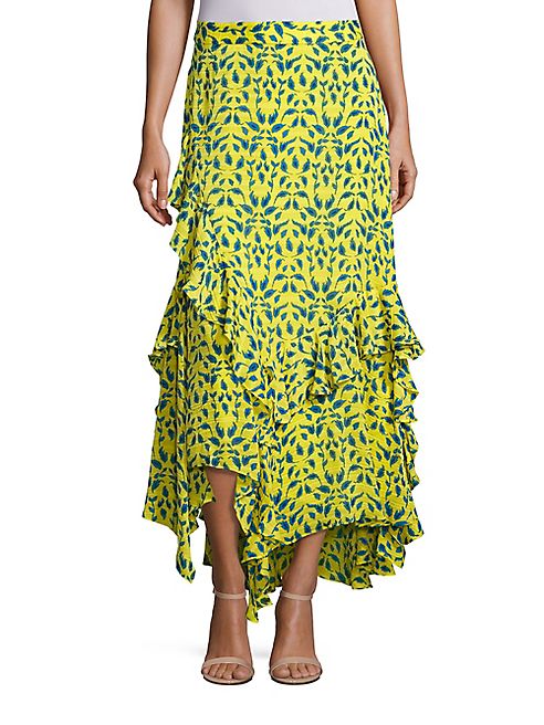 Tanya Taylor - Rita Silk Tiered Ruffle Maxi Skirt