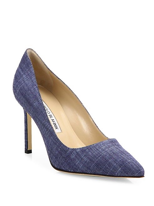 Manolo Blahnik - BB Denim Point Toe Pumps