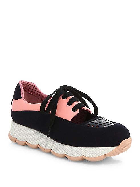 Prada - Cutout Neoprene Sneakers