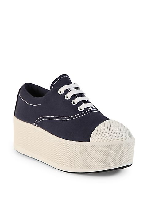 Prada - Canvas Cap Toe Platform Sneakers