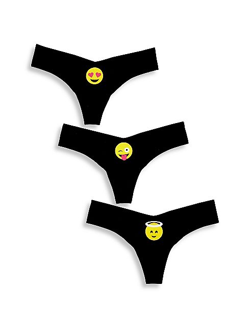 Commando - 3-Pack Emoji Printed Thong