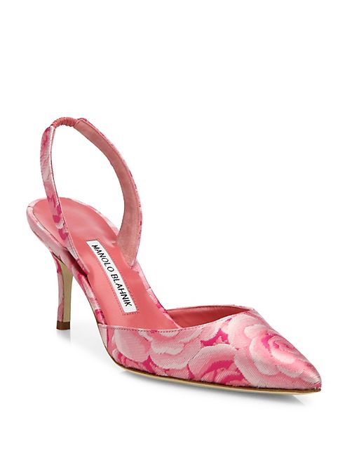 Manolo Blahnik - Carolyne Floral-Print Slingbacks