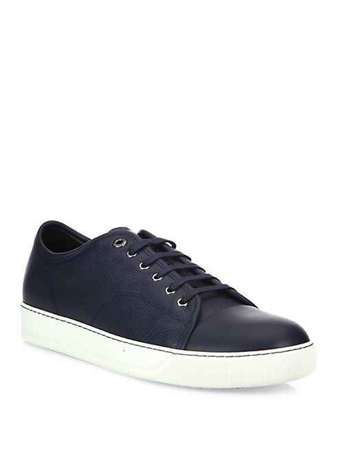 Lanvin - Grainy   Leather Sneakers