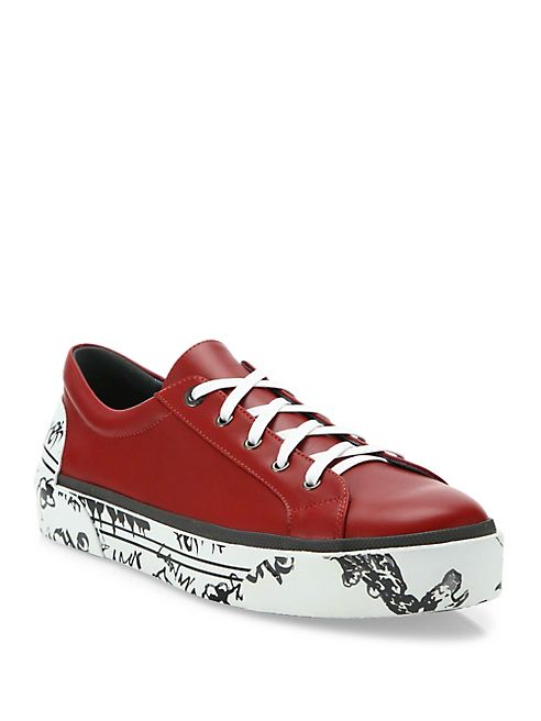 Lanvin - Graffiti Sole   Leather Sneakers