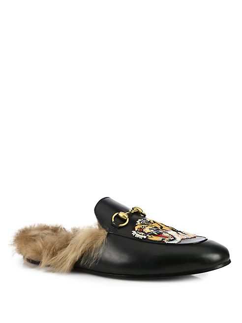 Gucci - Princetown Tiger Fur-Lined Slippers