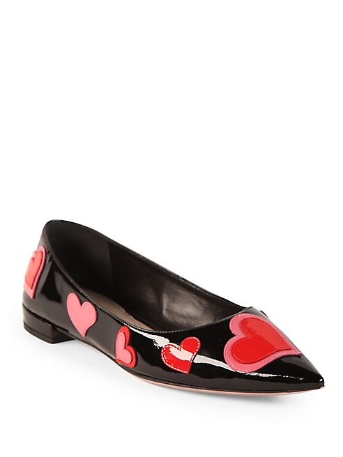 Prada - Heart Patent Leather Skimmer Flats