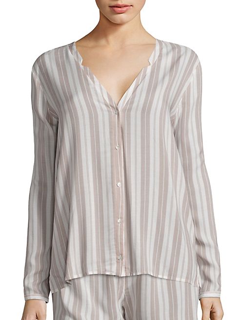 Hanro - Lara Striped Pajama Shirt