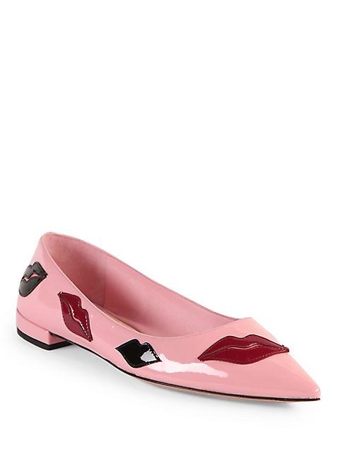 Prada - Lip Patent Leather Skimmer Flats