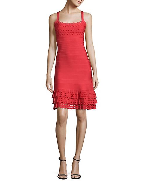 Herve Leger - Ruffle Cocktail Dress