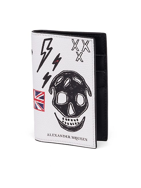 Alexander McQueen - Skull   Leather Bifold Pocket Organizer