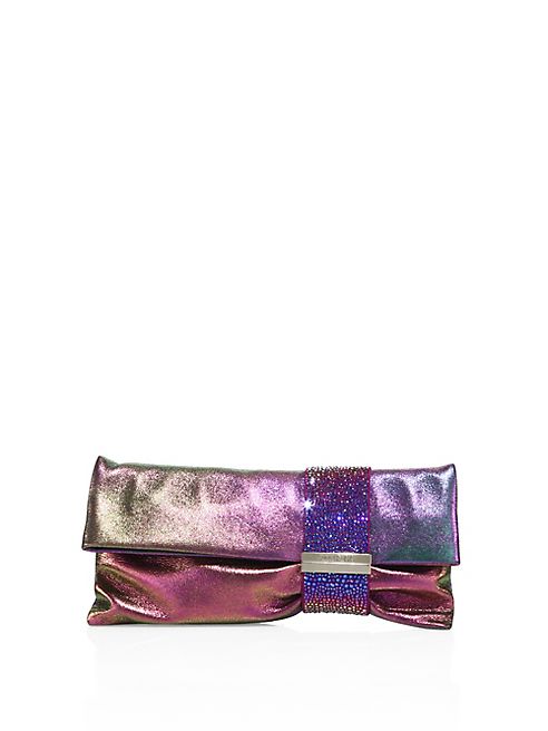 Jimmy Choo - Chandra Iridescent Shimmer Suede Clutch