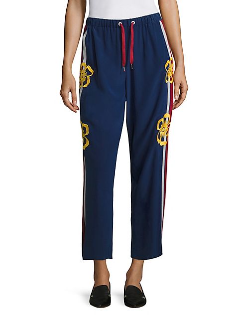 RED Valentino - Surf Board Cropped Silk Pants