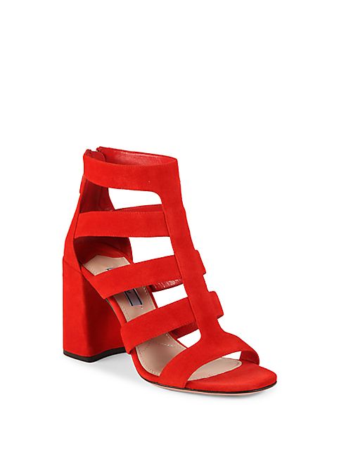 Prada - Suede Gladiator Block Heel Sandals