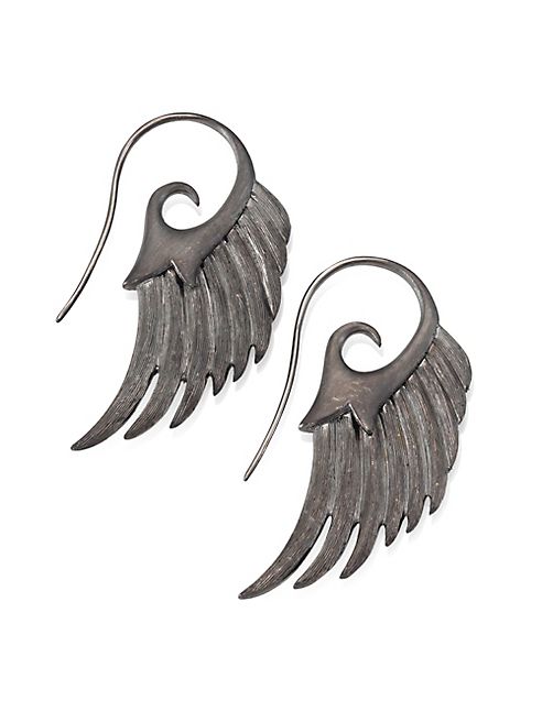 Noor Fares - Fly Me To The Moon Sterling Silver Wing Earrings