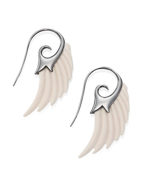 Noor Fares - Fly Me To The Moon Ivory Wing Earrings