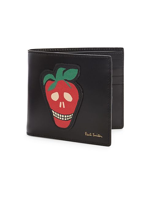 Paul Smith - Strawberry Skull Calf Leather Billfold Wallet