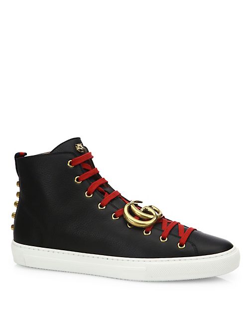 Gucci - GG Leather High-Top Sneaketrs