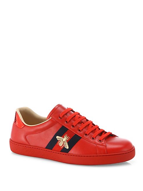 Gucci - New Ace Embroidered Low-Top Sneakers