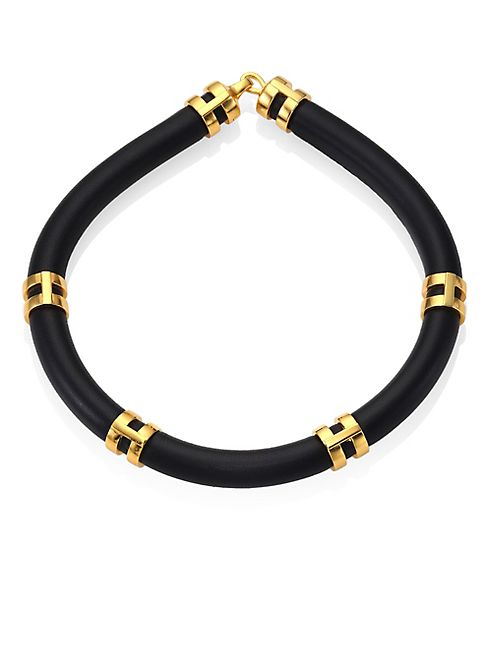 Lizzie Fortunato - Double Take Leather Tube Necklace