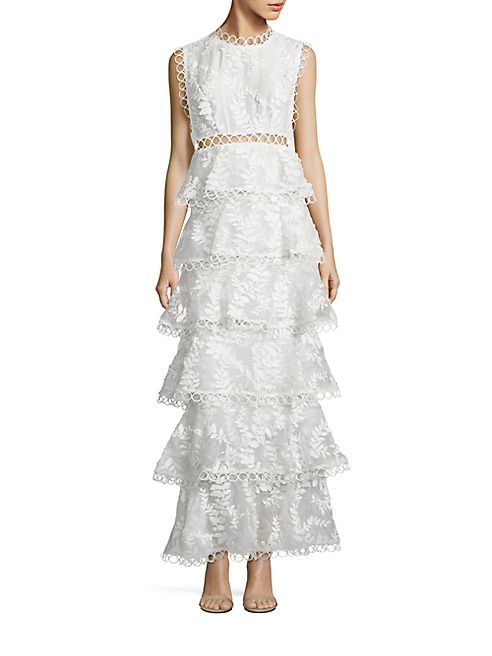 Zimmermann - Winsome Tier Vine Silk Gown