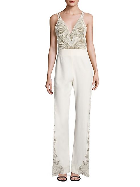 Jonathan Simkhai Collection - Beaded Lace Jumpsuit