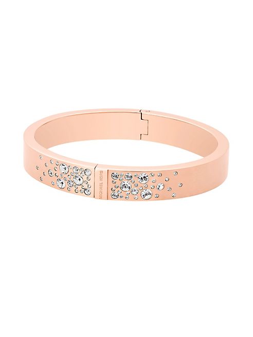 Michael Kors - Modern Brilliance Crystal Hinged Bangle Bracelet/Rose Goldtone