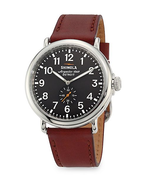 Shinola - Runwell Chronograph Stainless Steel Leather Strap Watch