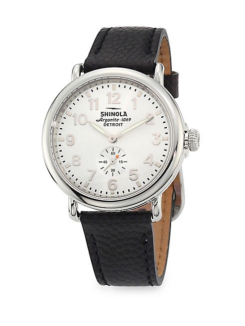 Shinola - Runwell Chronograph Stainless Steel Football Leather Strap Watch