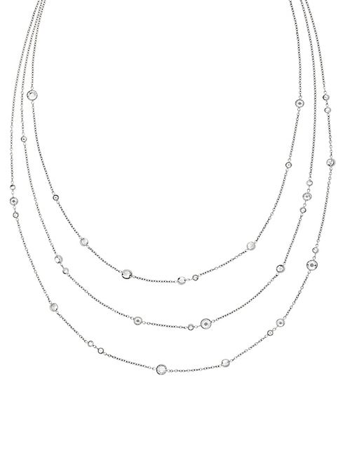 Michael Kors - Modern Brilliance Crystal Three-Strand Necklace/Silvertone