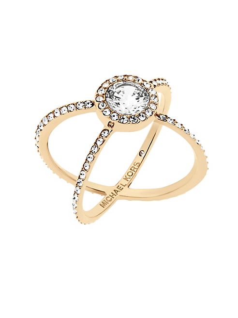 Michael Kors - Modern Brilliance Crystal Double-Band Ring/Goldtone