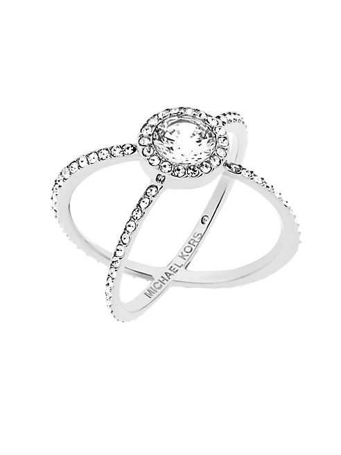 Michael Kors - Modern Brilliance Crystal Double-Band Ring/Silvertone