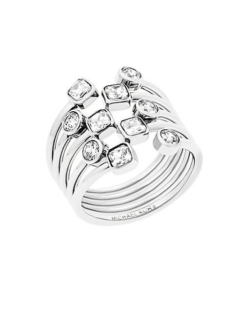 Michael Kors - Modern Brilliance Layered Crystal Ring/Silvertone