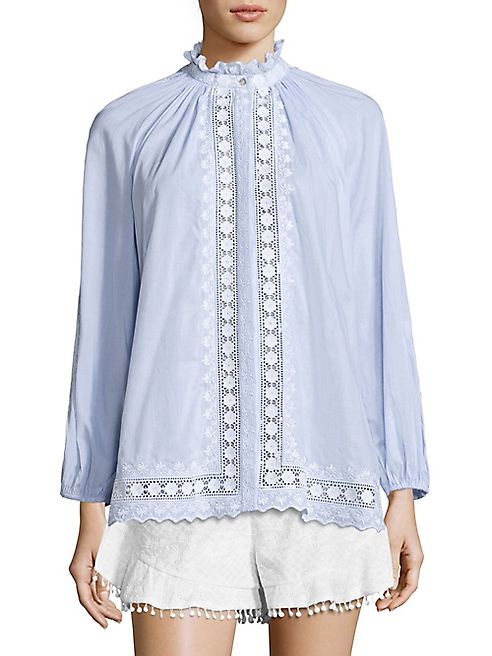 Zimmermann - Caravan Lace Insert Pin Smock Top